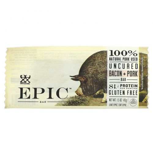 Epic Bar, Uncured Bacon + Pork Bar, 1 Bar, 1.5 oz ( 43 g)