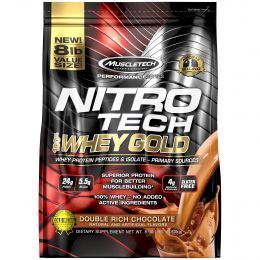 Muscletech, Performance Series,  Nitro Tech, 100% Whey Gold, Double Rich Chocolate 8lbs (3.63 kg)