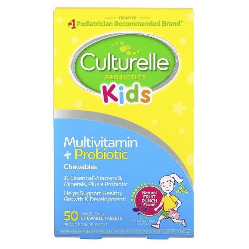 Culturelle, Kids Complete Multivitamin Plus Probiotic, Fruit Punch, 50 Chewable Tablets