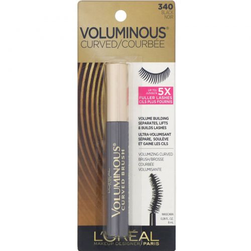 L'Oreal, Тушь для ресниц Voluminous Curved, черная 340, 8 мл