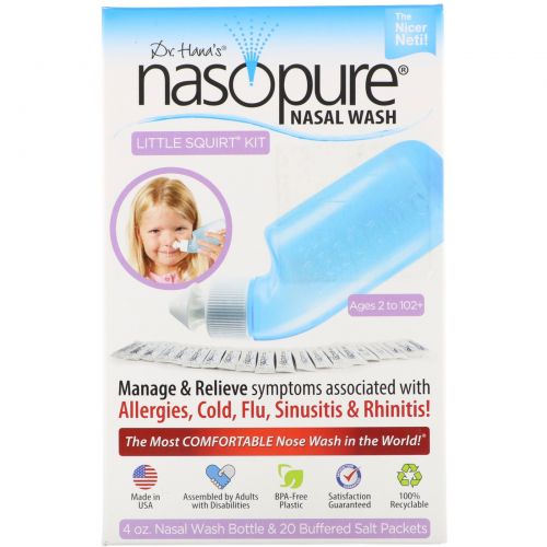 Nasopure, Носовые Wash System, Little Squirt Kit, 1 комплект