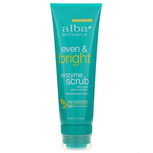 Alba Botanica, Natural Even Advanced, скраб с ферментами морских водорослей, 4 унции (113 г)