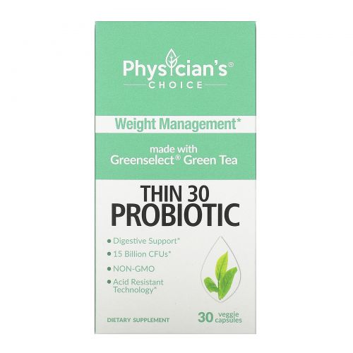 Physician's Choice, Thin 30 Probiotic, 15 Billion, 30 Vegetarian Capsules