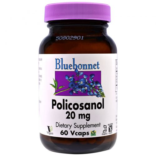 Bluebonnet Nutrition, Поликосанол, 20 мг, 60 капсул