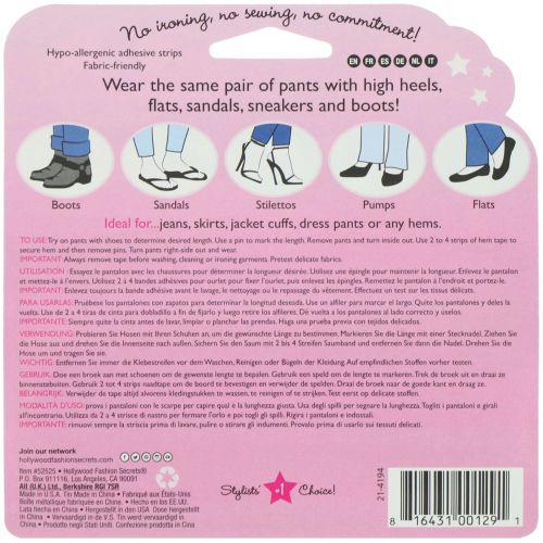 Hollywood Fashion Secrets, Temporary Hem Tape, 18 Fabric-Friendly Adhesive Strips