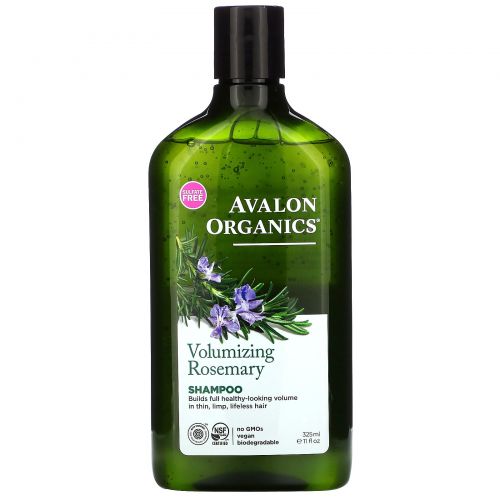 Avalon Organics, Шампунь для придания объема, розмарин, 11 жидких унций (325 мл)