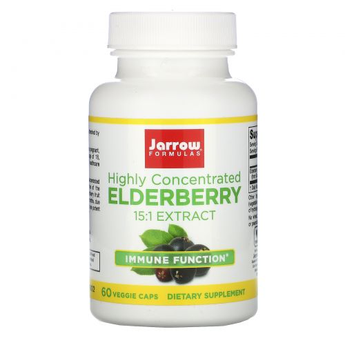 Jarrow Formulas, Elderberry Extract, Highly Concentrated, 60 Veggie Caps