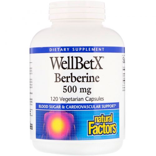 Natural Factors, WellBetX, Berberine, 500 mg, 120 Vegetarian Capsules