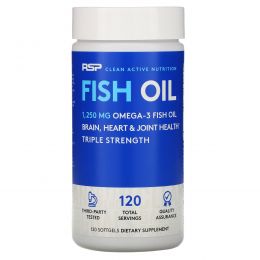 RSP Nutrition, Fish Oil Extra Strength Omega, 120 Softgels