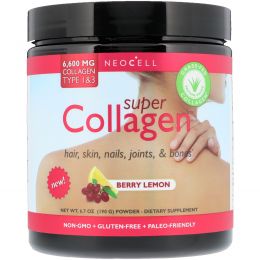 Neocell, Super Collagen, Type 1 & 3,Berry Lemon, 6,000 mg, 7 oz (198 g)