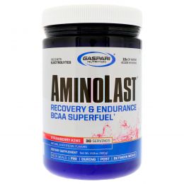 Gaspari Nutrition, Аминоласт, восстановление и выносливость по формуле BCAA Superfuel, клубника и киви, 14.8 унции(420 г)