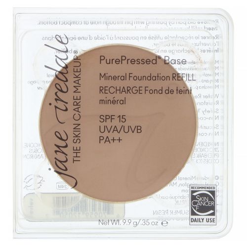 Jane Iredale, PurePressed Base, Mineral Foundation Refill, SPF 15 PA++, Velvet, 0.35 oz (9.9 g)