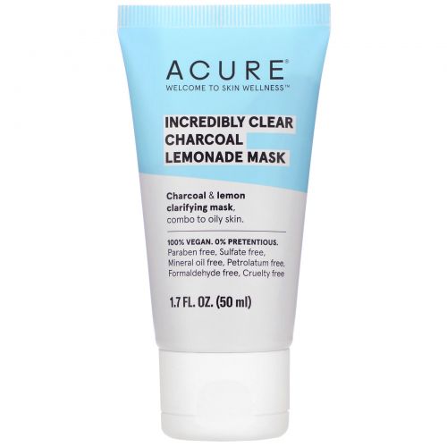 Acure, Incredibly Clear Charcoal Lemonade Mask, 1.7 fl oz (50 ml)