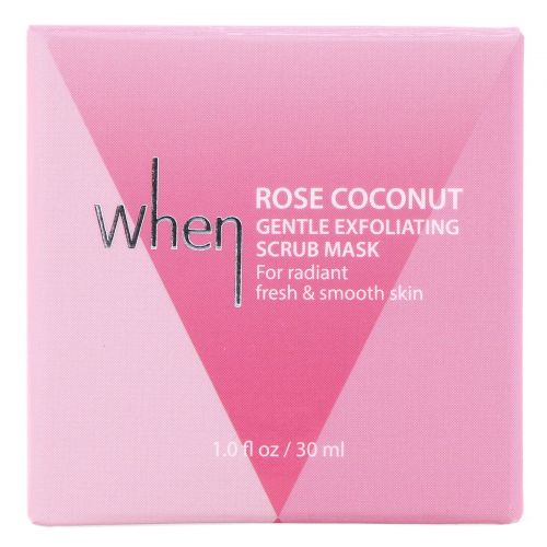 When Beauty, Rose Coconut Gentle Exfoliating Scrub Mask, 1.0 fl oz (30 ml)