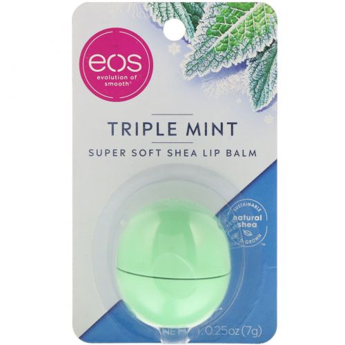 EOS, Super Soft Shea Lip Balm, Triple Mint, 0.25 oz (7 g)