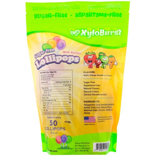 Xyloburst, Lollipops Mixed Flavors, 50ct bag