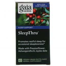 Gaia Herbs, SleepThru, 60 растительных, жидких Phyto-Caps