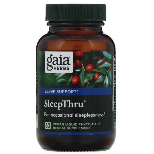 Gaia Herbs, SleepThru, 60 растительных, жидких Phyto-Caps