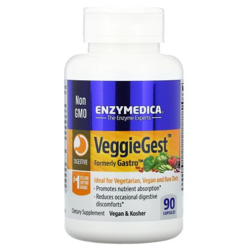 Enzymedica, VeggieGest, (старое название - Gastro), 90 капсул