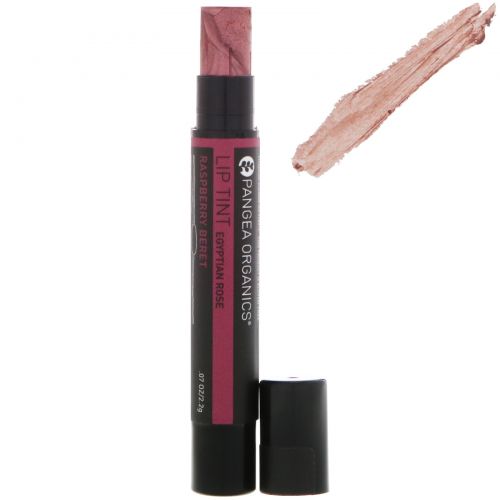Pangea Organics, Тинт для губ Египетская роза, Клубничный берет, 0,07 унц. (2,2 г)