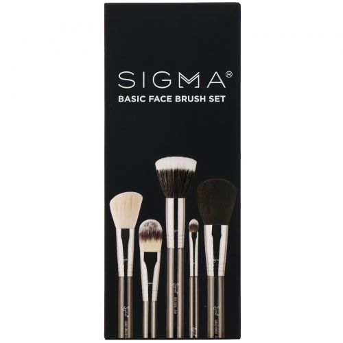 Sigma, Basic Face Brush Set, базовый набор кистей для лица, 5 предметов