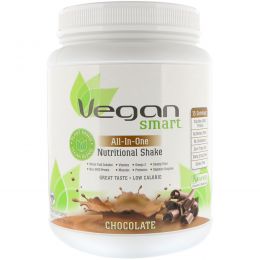 Vegan Smart, Vegan Smart, Все-в-одном, питательный коктейль, шоколад, 24,3 унции (690 г)