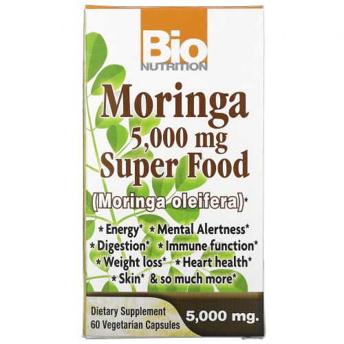 Bio Nutrition, Суперпродукт Моринга, 5000 мг, 60 растительных капсул