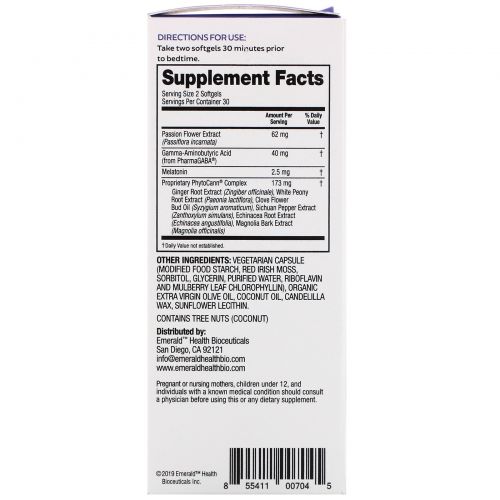 Emerald Health Bioceuticals, Inc, EndoSleep, 60 Gelcaps