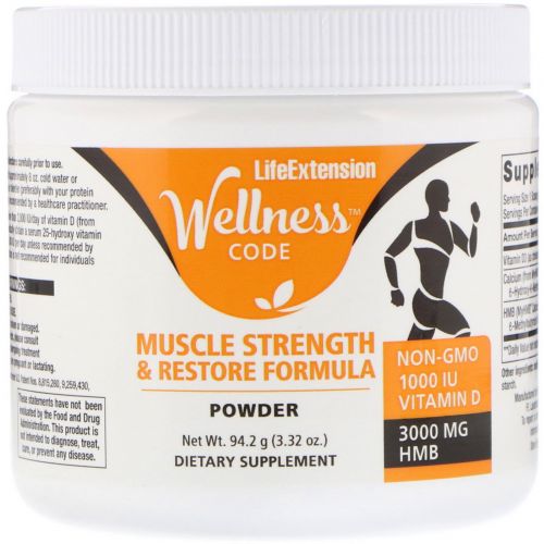 Life Extension, Wellness Code, Muscle Strength & Restore Formula, 3.32 oz (94.2 g)