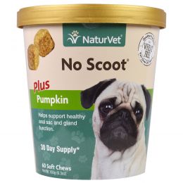 NaturVet, No Scoot for Dogs, Plus Pumpkin, Soft Chews, 6.3 oz (180 g)