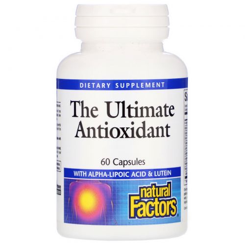 Natural Factors, Максимальный антиоксидант , с альфа-липоевой кислотой и лютеином, 60 капсул