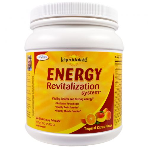 Enzymatic Therapy, Fatigued to Fantastic!, система регенерации энергии, тропический цитрусовый вкус, 24,7 унции (702 г)