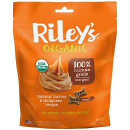 Riley’s Organics, Лакомства для собак, маленькая косточка, рецепт с арахисовым маслом и патокой, 5 унций (142 г)