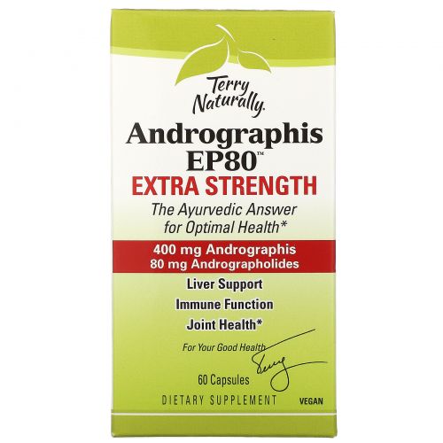 Terry Naturally, Andrographis EP80, Extra Strength, 60 Capsules