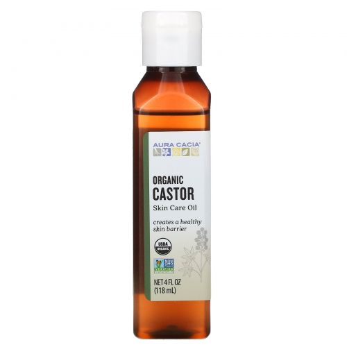 Aura Cacia, Castor Oil, Organic, Skin Care, 4 fl oz (118 ml)