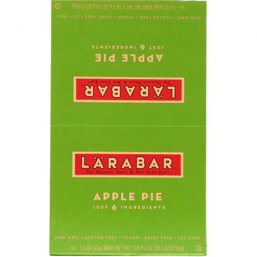 Larabar, Яблочный пирог, 16 батончиков, 1,6 унции (45 г) каждый