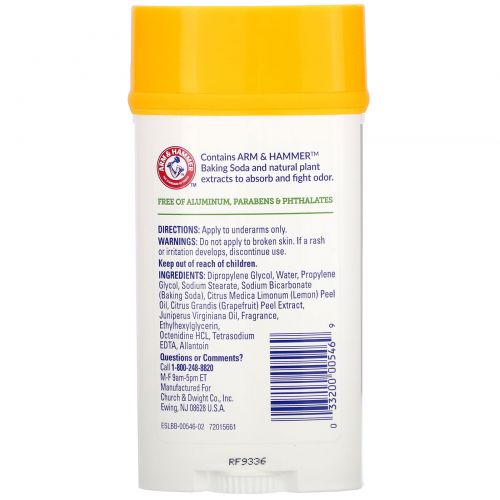 Arm & Hammer, Essentials Natural Deodorant, Clean , 2.5 oz (71 g)