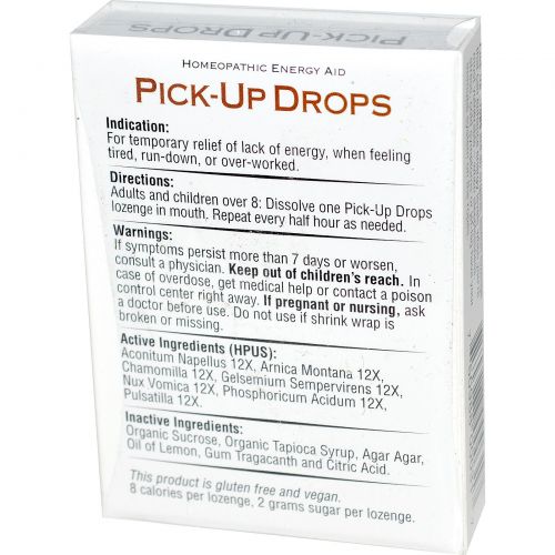 Historical Remedies, Pick-Up Drops, для заряда энергии, 30 гомеопатических пастилок