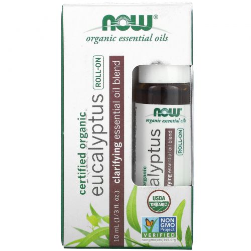 Now Foods, Certified Organic Eucalyptus Roll-On, 1/3 fl oz (10 ml)