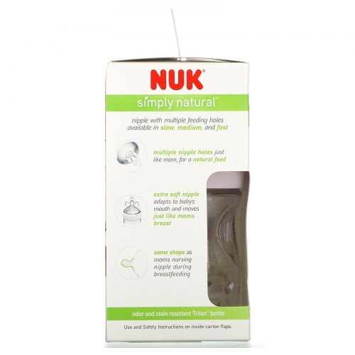 NUK, Simply Natural, детские бутылочки, медленный поток, с рождения, 2 шт., 150 мл (5 унций)