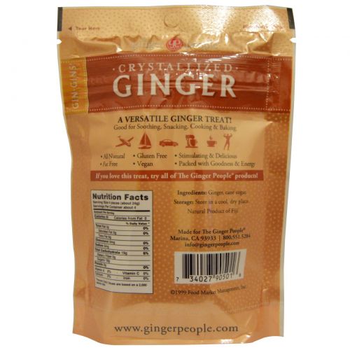 The Ginger People, Gin·Gins, кристаллизированный имбирь, 3,5 унций (100 г)