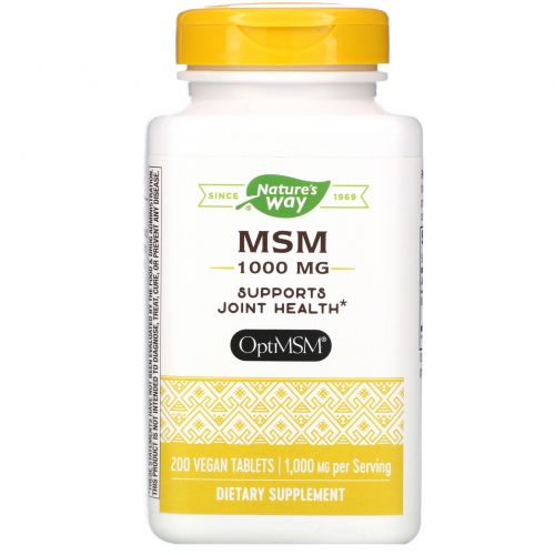 Nature's Way, MSM, Pure OptiMSM, 1000 мг, 200 таблеток