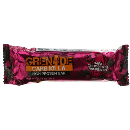 Grenade, Carb Killa, High Protein Bar, Dark Chocolate Raspberry, 12 Bars, 2.12 oz (60 g) Each