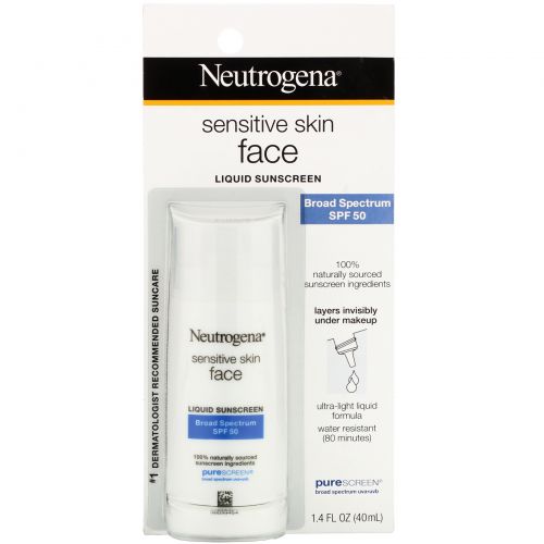 Neutrogena, Чистый и свободный жидкий солнцезащитный крем, фактор защиты от солнца SPF 50, 1,4 жидк. унц. (40 мл)