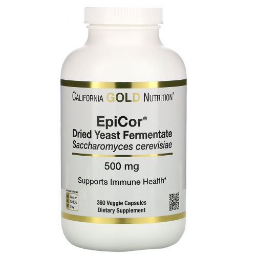 California Gold Nutrition, EpiCor®️, сухой дрожжевой ферментат, 500 мг, 360 растительных капсул