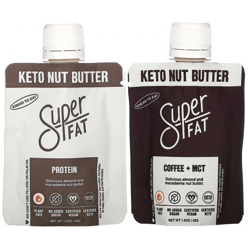 SuperFat, Variety Box, Amazing Nut Butter, 10 Pouches, 1.5 oz (42 g) Each