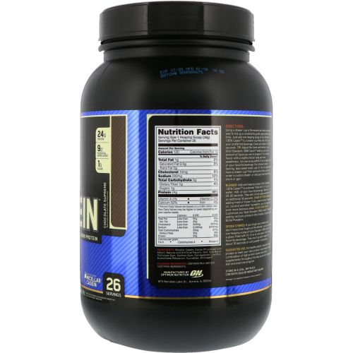 Optimum Nutrition, 100% казеин, Золотой Стандарт, шоколадный вкус, 909 г