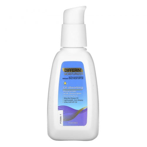 Differin, Oil Absorbing Moisturizer with Sunscreen, SPF 30, 4 fl oz (118 ml)