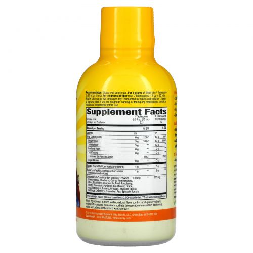Nature's Way, Alive! Liquid Fiber with Prebiotics, Tropical Citrus Flavored, 16 fl oz (480 ml)