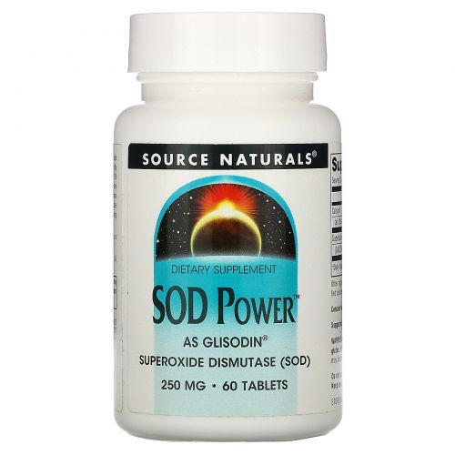 Source Naturals, SOD Power, 250 мг, 60 таблеток